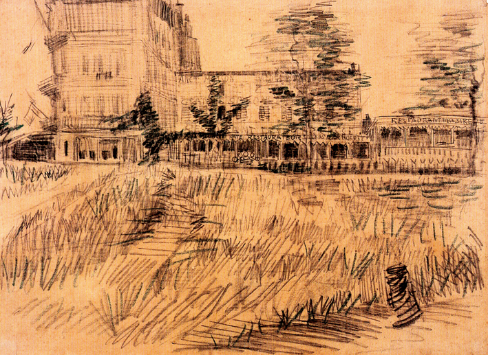  文森特·威廉·梵高  Vincent Willen Van Gogh —— 阿尔涅餐厅的风景 1887